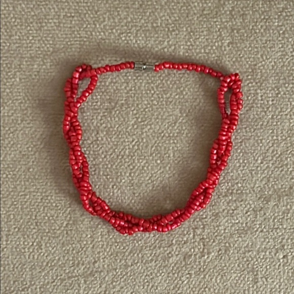 Vibrant Red Beaded Child-size Bracelet with Multi Strand Design - Picture 1 of 1